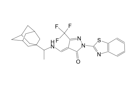 (4E)-4-({[1-(1-adamantyl)ethyl]amino}methylene)-2-(1,3-benzothiazol-2-yl)-5-(trifluoromethyl)-2,4-dihydro-3H-pyrazol-3-one