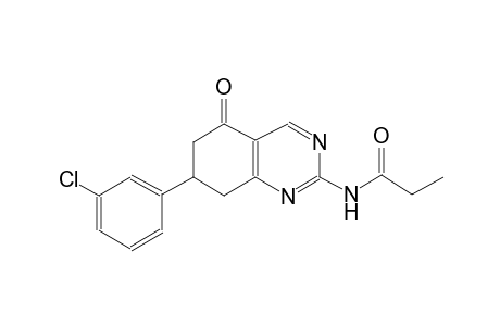 N-[7-(3-chlorophenyl)-5-oxo-5,6,7,8-tetrahydro-2-quinazolinyl]propanamide