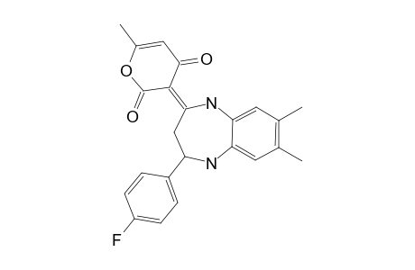 (3E)-3-[2-(4-fluorophenyl)-7,8-dimethyl-1,2,3,5-tetrahydro-1,5-benzodiazepin-4-ylidene]-6-methyl-pyran-2,4-quinone