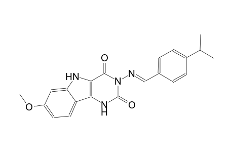 3-{[(E)-(4-isopropylphenyl)methylidene]amino}-7-methoxy-1H-pyrimido[5,4-b]indole-2,4(3H,5H)-dione