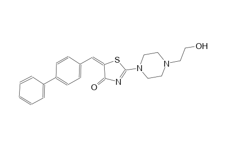 4(5H)-thiazolone, 5-([1,1'-biphenyl]-4-ylmethylene)-2-[4-(2-hydroxyethyl)-1-piperazinyl]-, (5E)-
