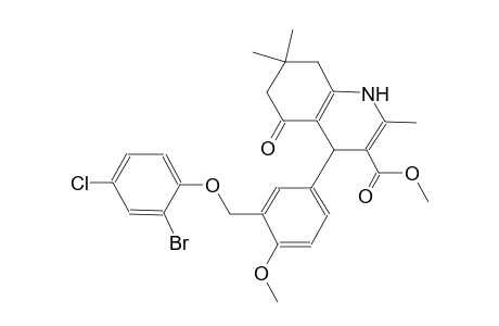 methyl 4-{3-[(2-bromo-4-chlorophenoxy)methyl]-4-methoxyphenyl}-2,7,7-trimethyl-5-oxo-1,4,5,6,7,8-hexahydro-3-quinolinecarboxylate