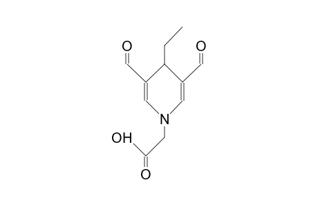 1(4H)-Pyridineacetic acid, 4-ethyl-3,5-diformyl-