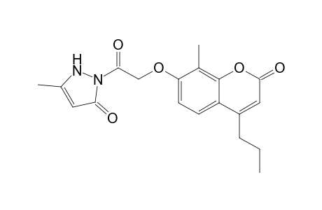 3-Methyl-1-(2-(8-methyl-4-propyl-2H-1-benzopyran-2-one-7-yloxy)acetyl)-1,2-dihydro-pyrazol-5-one