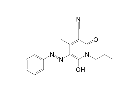 3-Cyano-6-hydroxy-4-methyl-5-phenylazo-1-propyl-2-pyridone