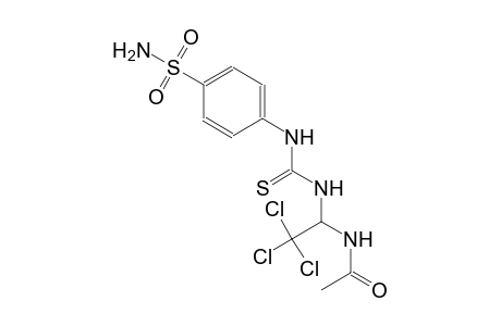 N-[1-({[4-(aminosulfonyl)anilino]carbothioyl}amino)-2,2,2-trichloroethyl]acetamide
