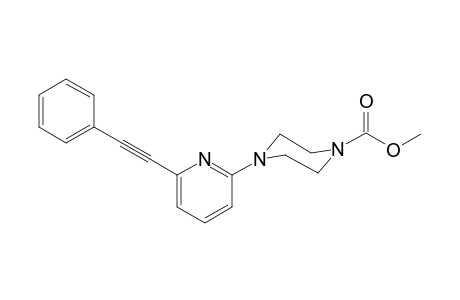 4-[6-(2-phenylethynyl)-2-pyridinyl]-1-piperazinecarboxylic acid methyl ester