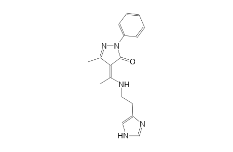 3H-pyrazol-3-one, 2,4-dihydro-4-[1-[[2-(1H-imidazol-4-yl)ethyl]amino]ethylidene]-5-methyl-2-phenyl-, (4Z)-