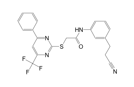 N-[3-(2-cyanoethyl)phenyl]-2-{[4-phenyl-6-(trifluoromethyl)-2-pyrimidinyl]sulfanyl}acetamide