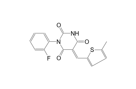 (5E)-1-(2-fluorophenyl)-5-[(5-methyl-2-thienyl)methylene]-2,4,6(1H,3H,5H)-pyrimidinetrione