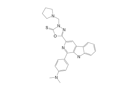 1-(4-N,N-DIMETHYLAMINOPHENYL)-3-[3-PYRROLIDYLAMINO-(METHYL)-2-THIOXO-1,3,4-OXADIAZOL-5-YL]-BETA-CARBOLINE