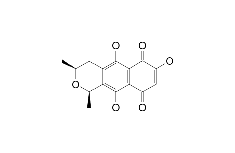 (+/-)-CIS-5,7,10-TRIHYDROXY-1,3-DIMETHYL-3,4,6,9-TETRAHYDRO-1H-NAPHTO-[2,3-C]-PYRAN-6,9-DIONE;[(+/-)-VENTILOQUINONE-G]