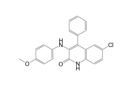6-chloro-3-(4-methoxyanilino)-4-phenyl-2(1H)-quinolinone