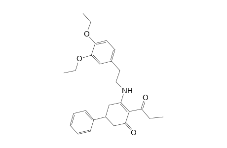 3-[2-(3,4-diethoxyphenyl)ethylamino]-2-(1-oxopropyl)-5-phenyl-1-cyclohex-2-enone