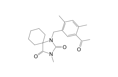1-(5-acetyl-2,4-dimethylbenzyl)-3-methyl-1,3-diazaspiro[4.5]decane-2,4-dione