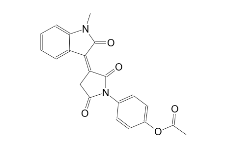 2,5-pyrrolidinedione, 1-[4-(acetyloxy)phenyl]-3-(1,2-dihydro-1-methyl-2-oxo-3H-indol-3-ylidene)-, (3Z)-