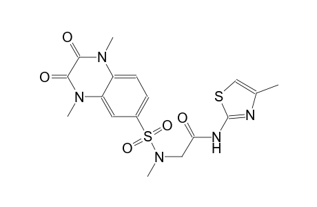 acetamide, 2-[methyl[(1,2,3,4-tetrahydro-1,4-dimethyl-2,3-dioxo-6-quinoxalinyl)sulfonyl]amino]-N-(4-methyl-2-thiazolyl)-