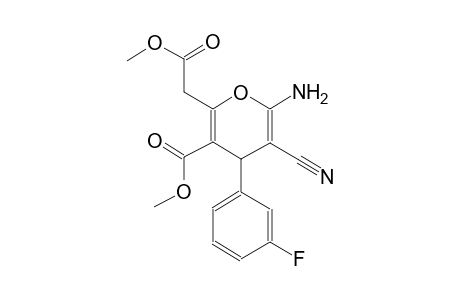 4H-pyran-2-acetic acid, 6-amino-5-cyano-4-(3-fluorophenyl)-3-(methoxycarbonyl)-, methyl ester
