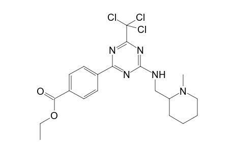 Ethyl 4-[4-([(1-methyl-2-piperidinyl)methyl]amino)-6-(trichloromethyl)-1,3,5-triazin-2-yl]benzoate