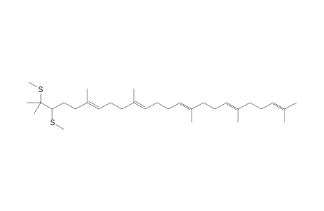 (6E,10E,14E,18E)-2,6,10,15,19,23-hexamethyl-22,23-bis(methylsulfanyl)tetracosa-2,6,10,14,18-pentaene