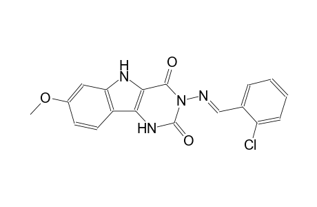 3-{[(E)-(2-chlorophenyl)methylidene]amino}-7-methoxy-1H-pyrimido[5,4-b]indole-2,4(3H,5H)-dione