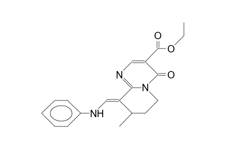(E)-9-(Phenylamino-methylene)-3-carboxyethyl-8-methyl-6,7,8,9-tetrahydro-4H-pyrido(1,2-A)pyrimidin-4-one