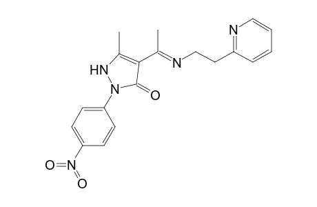 5-Methyl-2-(4-nitro-phenyl)-4-[1-(2-pyridin-2-yl-ethylimino)-ethyl]-1,2-dihydro-pyrazol-3-one