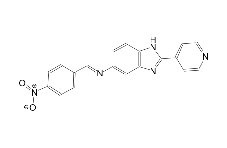 1H-benzimidazol-5-amine, N-[(E)-(4-nitrophenyl)methylidene]-2-(4-pyridinyl)-