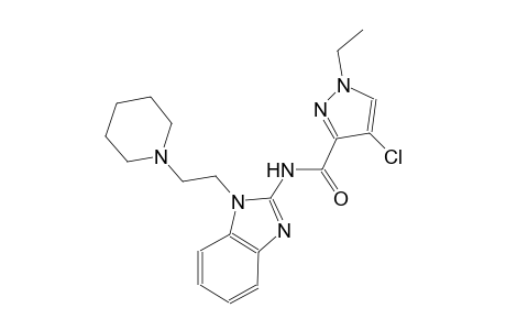 4-chloro-1-ethyl-N-{1-[2-(1-piperidinyl)ethyl]-1H-benzimidazol-2-yl}-1H-pyrazole-3-carboxamide