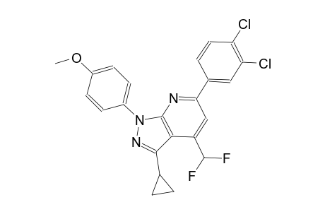 1H-pyrazolo[3,4-b]pyridine, 3-cyclopropyl-6-(3,4-dichlorophenyl)-4-(difluoromethyl)-1-(4-methoxyphenyl)-