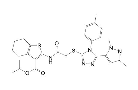 isopropyl 2-[({[5-(1,3-dimethyl-1H-pyrazol-5-yl)-4-(4-methylphenyl)-4H-1,2,4-triazol-3-yl]sulfanyl}acetyl)amino]-4,5,6,7-tetrahydro-1-benzothiophene-3-carboxylate