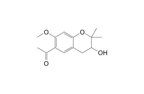 (+-)-6-Acetyl-3,4-dihydro-2,2-dimethyl-3-hydroxy-7-methoxy-2H-1-benzopyran