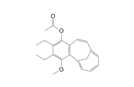 3-Methoxy-4,5-diethyltricyclo[8.4.1.0(2,7)]pentadeca-1(14),2(7),3,5,8,10,12-heptaen-6-yl acetate