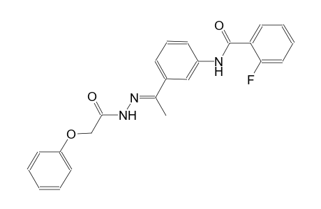 2-fluoro-N-{3-[(1E)-N-(phenoxyacetyl)ethanehydrazonoyl]phenyl}benzamide