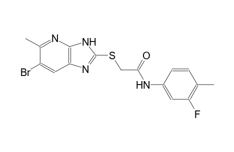 2-[(6-bromo-5-methyl-3H-imidazo[4,5-b]pyridin-2-yl)sulfanyl]-N-(3-fluoro-4-methylphenyl)acetamide