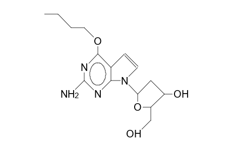 2-Amino-4-butoxy-7-(2-deoxy-B-D-erythro-pentofuranosyl)-7H-pyrrolo(2,3-D)pyrimidine
