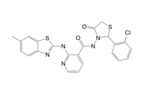 N-[2-(2-CHLORO-PHENYL)-4-OXO-1,3-THIAZOLIDIN-3-YL]-2-[(6-METHYL-1,3-BENZOTHIAZOL-2-YL)-AMINO]-PYRIDINE-3-CARBOXAMIDE