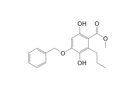 Benzoic acid, 3,6-dihydroxy-4-(phenylmethoxy)-2-propyl-, methyl ester