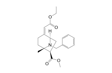 Ethyl (Z,1RS,5RS,6SR)-(8-benzyl-6-(methoxycarbonyl)-5-methyl-8-aza-bicyclo[3.2.1]oct-2-ylidene)-acetate