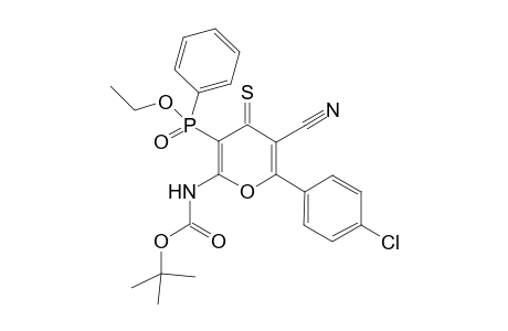 2-tert-Butoxycarbonylamino-5-cyano-6-(4'-chlorophenyl)-4-thioxo-4H-pyran-3-ylphenyphosphonic acid ethyl l ester