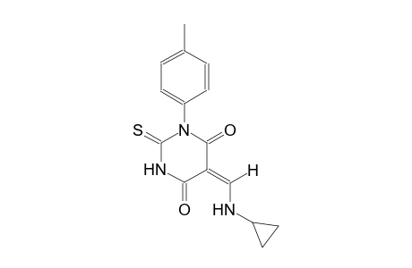 (5E)-5-[(cyclopropylamino)methylene]-1-(4-methylphenyl)-2-thioxodihydro-4,6(1H,5H)-pyrimidinedione