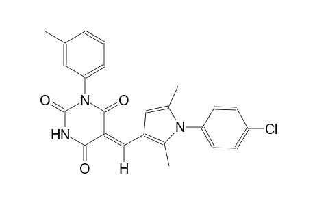 (5Z)-5-{[1-(4-chlorophenyl)-2,5-dimethyl-1H-pyrrol-3-yl]methylene}-1-(3-methylphenyl)-2,4,6(1H,3H,5H)-pyrimidinetrione