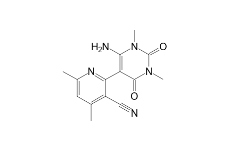 2-(6-Amino-1,3-dimethyl-2,4-dioxo-1,2,3,4-tetrahydropyrimidin-5-yl)-4,6-dimethylpyridine-3-carbo-nitrile