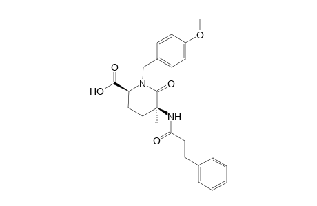 (2S*,5S*)-1-(4-Methoxybenzyl)-5-methyl-6-oxo-5-[(3-phenylpropanoyl)amino]piperidine-2-carboxylic acid
