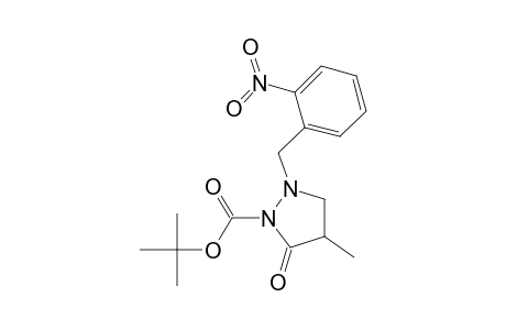 1-Pyrazolidinecarboxylic acid, 4-methyl-2-[(2-nitrophenyl)methyl]-5-oxo-, 1,1-dimethylethyl ester, (.+-.)-