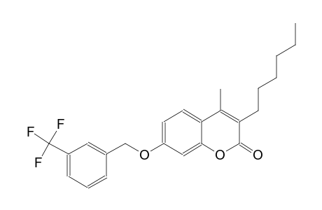 2H-1-benzopyran-2-one, 3-hexyl-4-methyl-7-[[3-(trifluoromethyl)phenyl]methoxy]-