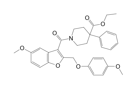 4-Piperidinecarboxylic acid, 1-[[5-methoxy-2-[(4-methoxyphenoxy)methyl]-3-benzofuranyl]carbonyl]-4-phenyl-, ethyl ester
