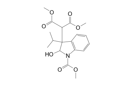 Dimethyl 2-(1-carbomethoxy-2-hydroxy-3-iso-propyl-2,3-dihydro-1H-indol-3-yl)malonate