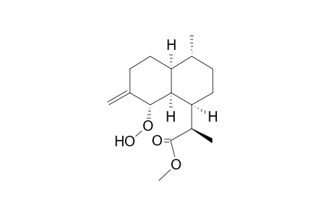 (R)-2((1R,4R,4aS,8S,8aS)-8-Hydropeoxy-4-methyl-7-methylene-decahydronaphthlene-1-yl)propionic acid methyl ester