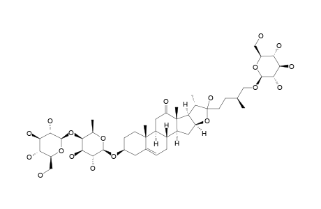 #2;(25-S)-KINGIANOSIDE-D;(25-S)-[(3-O-BETA-D-GLUCOPYRANOSYL-(1->4)-BETA-D-FUCOPYRANOSYL)-OXY]-26-[(BETA-D-GLUCOPYRANOSYL)-OXY]-22-XI-HYDROXYFUROST-5-EN-12-ONE